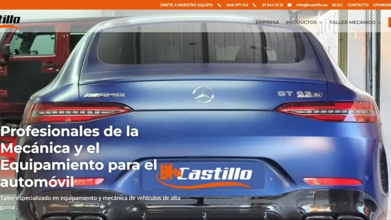 Captura de la web oficial de Castillo Mecánica y Equipamiento, tomada el 13 de octubre de 2026.