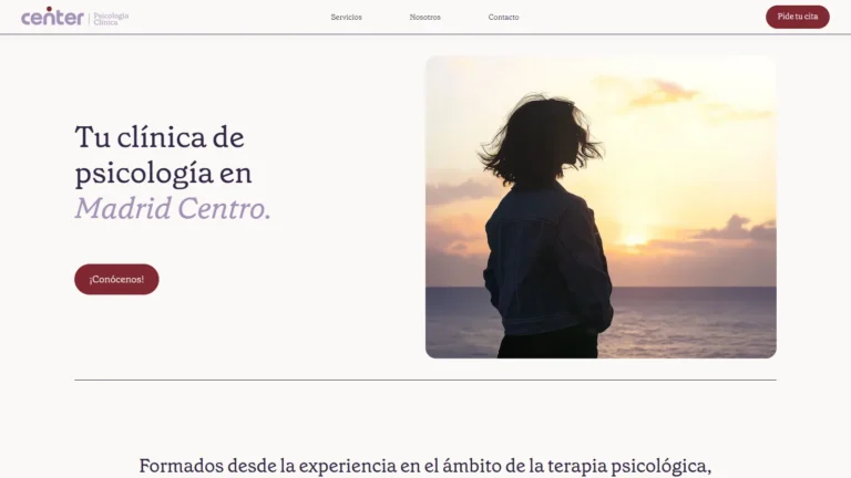 Captura de la web oficial de Center Psicología Clínica en Chamberí Captura de la web oficial de Center Psicología Clínica en Chamberí