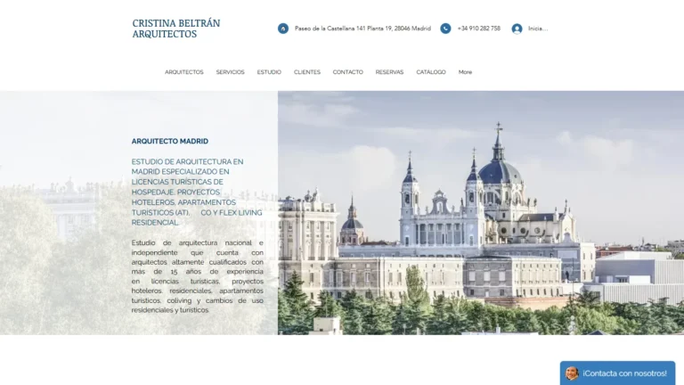 Web oficial de Cristina Beltrán Arquitectos y sus servicios en Madrid