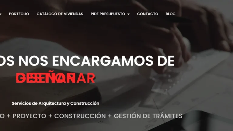 Web oficial de JPG Estudio con sus servicios de arquitectura y construcción