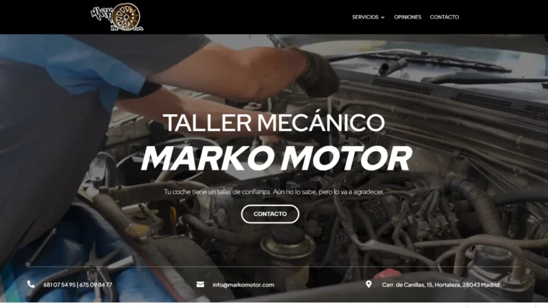Captura de la web oficial de Marko Motor, tomada el 13 de octubre de 2026. Captura de la web oficial de Marko Motor, tomada el 13 de octubre de 2026.