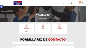Captura de la web oficial de Talleres J. Calderón, tomada el 13 de octubre de 2026.