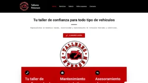 Captura de la web oficial de Talleres Petersen, tomada el 13 de octubre de 2026.