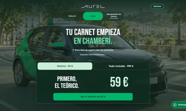 Captura de la web oficial de Aurel Chamberí, tomada el 6 de octubre de 2026.