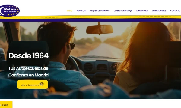 Captura de la web oficial de Autoescuela Retiro, tomada el 6 de octubre de 2026.