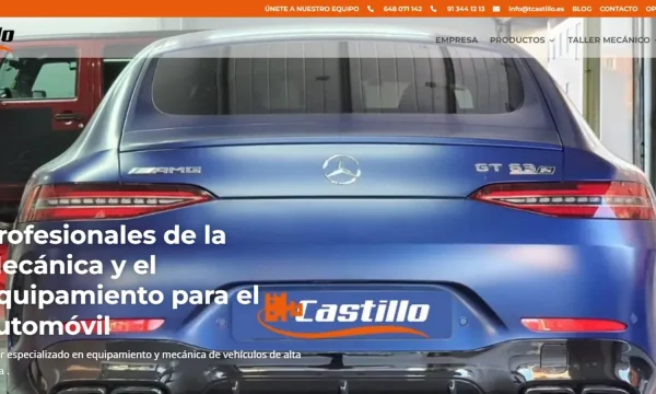 Captura de la web oficial de Castillo Mecánica y Equipamiento, tomada el 13 de octubre de 2026.