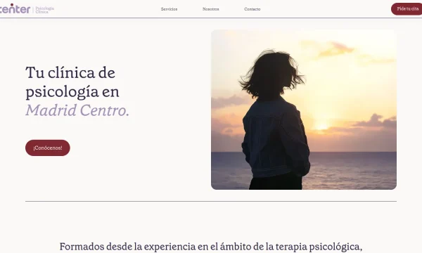 Captura de la web oficial de Center Psicología Clínica en Chamberí