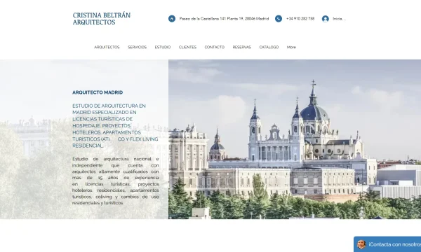 Web oficial de Cristina Beltrán Arquitectos y sus servicios en Madrid