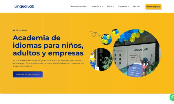 Captura de la portada oficial de Lingua Lab, academia de idiomas en Madrid