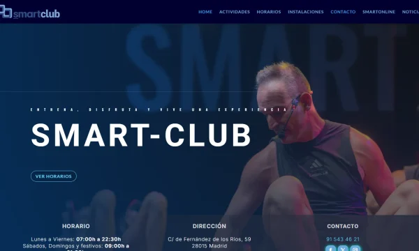 Web oficial de Smart-Club con su oferta de entrenamiento en Madrid.