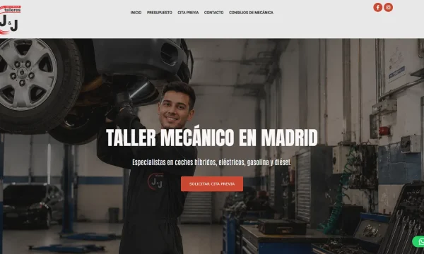 Captura de la web oficial de Talleres JJ, tomada el 13 de octubre de 2026.
