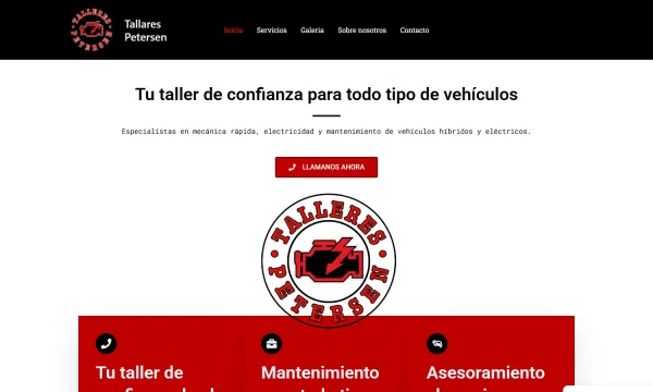 Captura de la web oficial de Talleres Petersen, tomada el 13 de octubre de 2026.